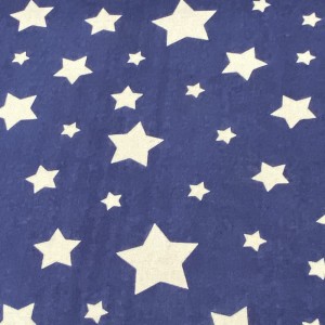 Tela Poplin 60/1 Algodón 100% Estampado Estrellas Fondo Azul