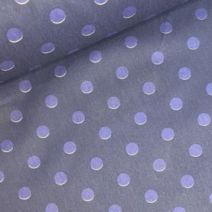 Tela Gabardina con Elastano Lunares Azules