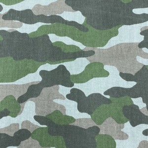 Tela Gabardina con Elastano Camuflada Verde