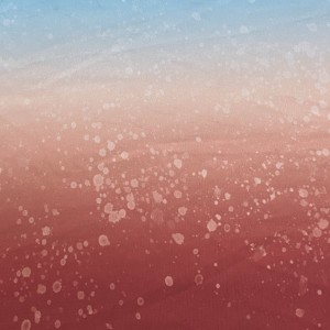 Tela Ketten Sublimado Degrade Celeste a Coral  c Gotitas